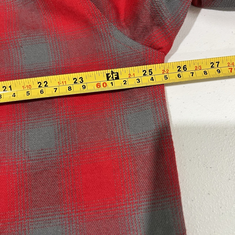 Dixxon men's XL "Pulaski" Plaid Flannel Button-Up Red Gray Long Sleeve Casual - Picture 6 of 7